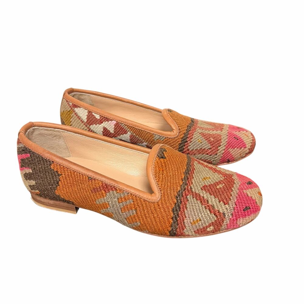 Ocelot Market Turkish Kilim Woven Tapestry Loafers Womens 37 / US 6 Southwestern